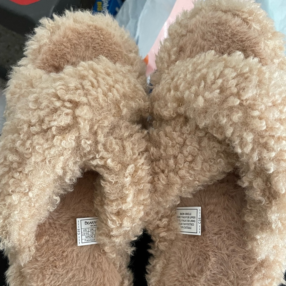 Bear Paw slippers. Never worn,Tan color. No tag, no smoke/ no pets